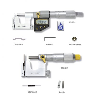 Micrómetro digital electrónico IP65 con tope ajustable