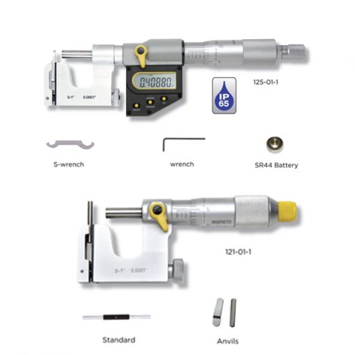 Micrómetro digital electrónico IP65 con tope ajustable